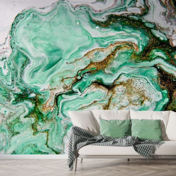 Green Marble Pattern Wall Mural