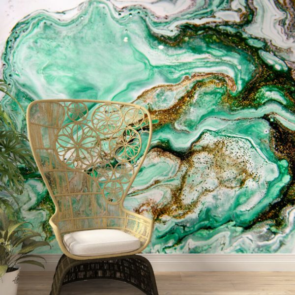 Green Marble Pattern Wall Mural