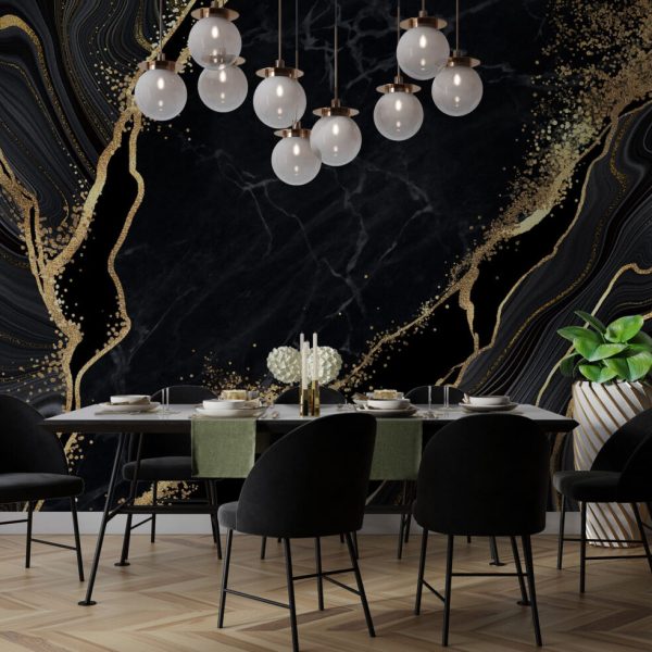 Gold Black Marble Pattern Wall Mural