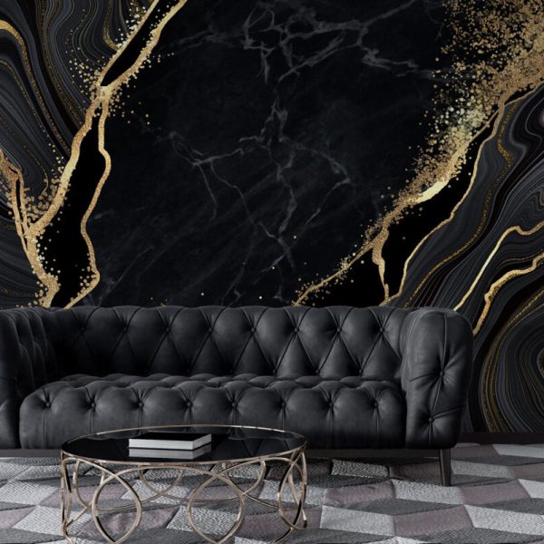 Gold Black Marble Pattern Wall Mural