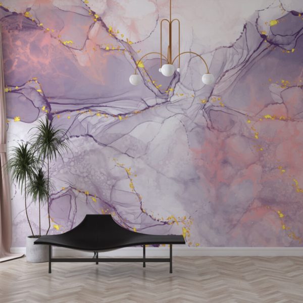 Lilac Marble Pattern Wall Mural