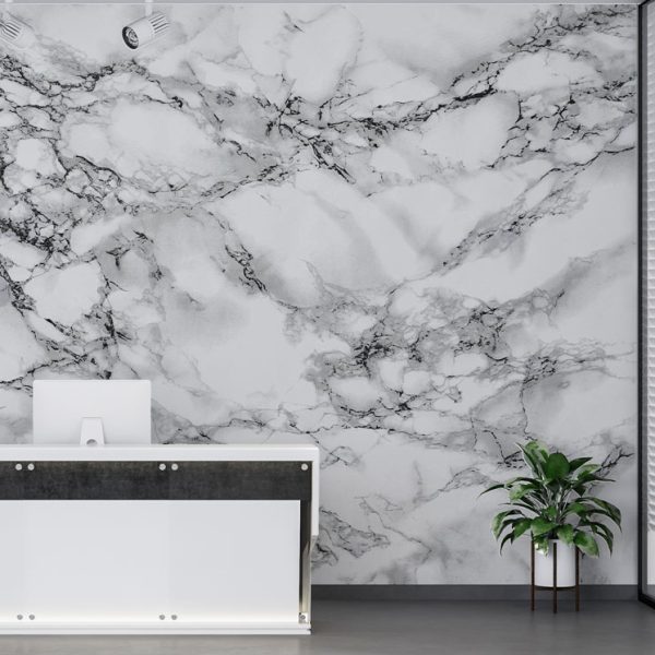Black And White Marble Pattern Wall Mural