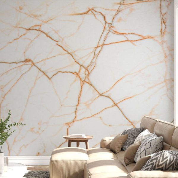 Marble Pattern Ecru Gold Colors Wall Mural