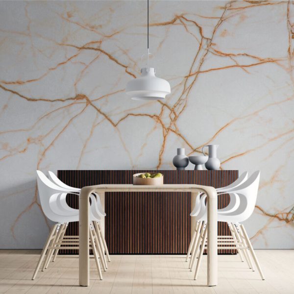 Marble Pattern Ecru Gold Colors Wall Mural
