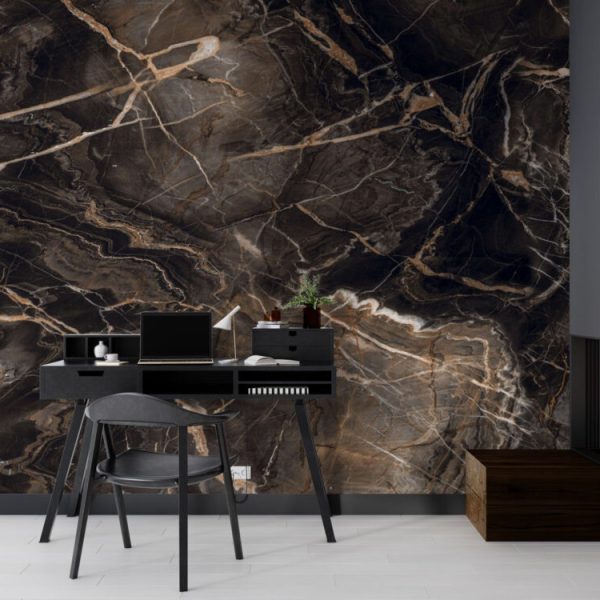 Gold Detailed Marble Pattern Wall Mural