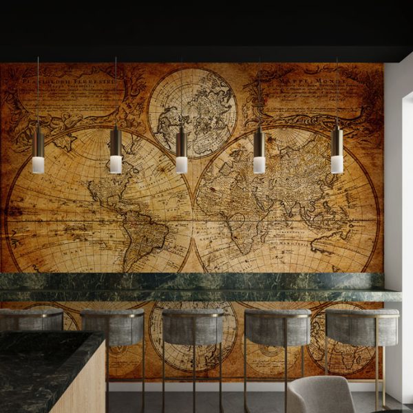 Antique Vintage World Map Wall Mural