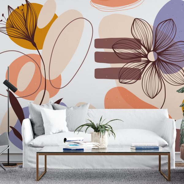 Abstrack Patterns And Flowers Wall Mural