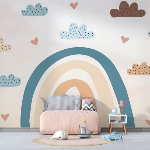Soft Rainbow Colorful Clouds Wall Mural