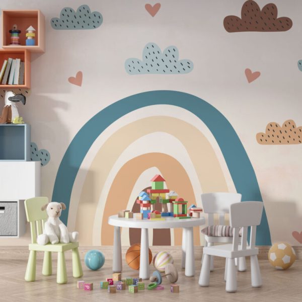 Soft Rainbow Colorful Clouds Wall Mural