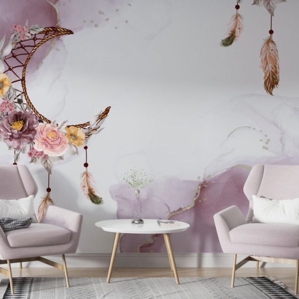 Flowers Hanging From The Moon Wall Mural