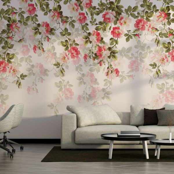 Pink Roses Hanging From Above Wallpaper