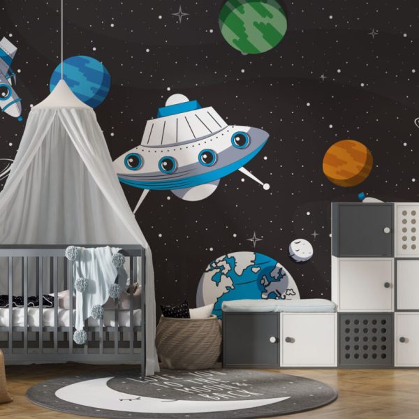 Stars And Planets In Space Wall Mural