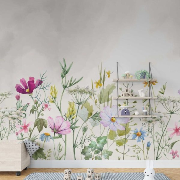 Colorful Flowers Effect Wall Mural