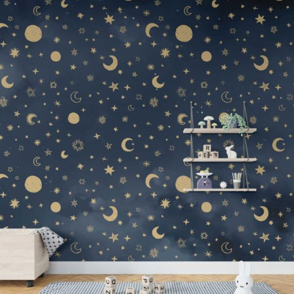 Dark Stars And Moons Wall Mural