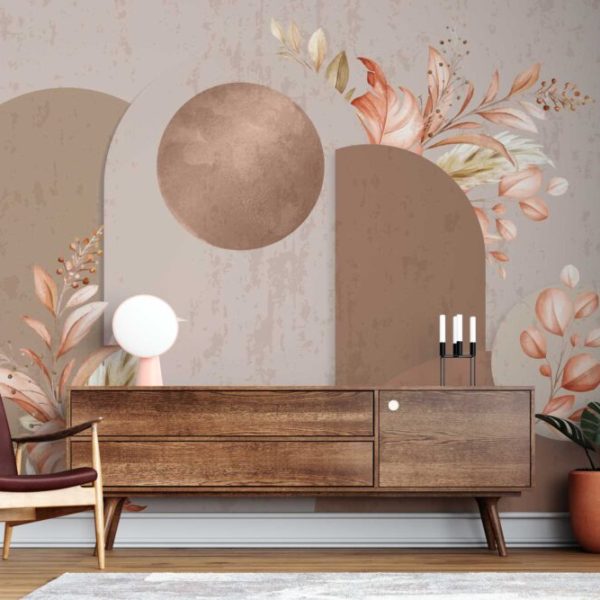 Geometric Patterns And Flowers Wall Mural