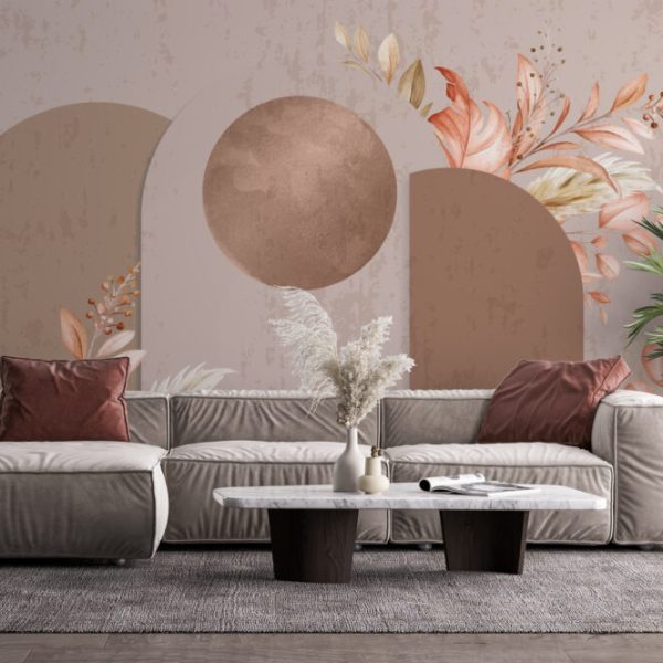 Geometric Patterns And Flowers Wall Mural
