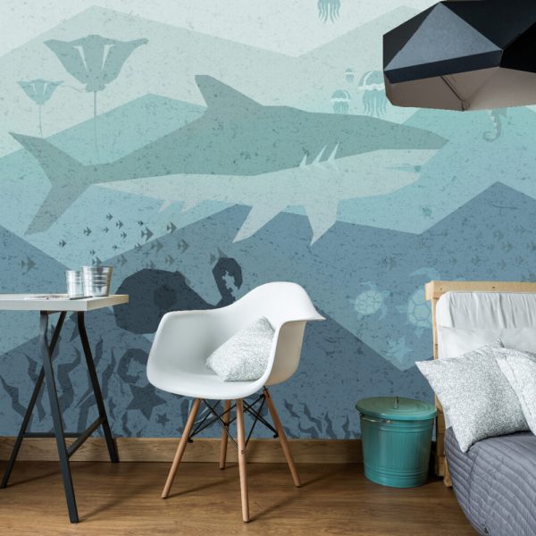 Whale And Octopuses Ocean Kids Wall Mural