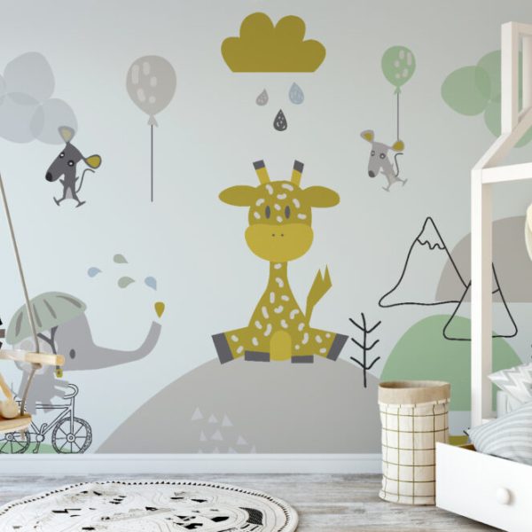 Cute Animals Kids Wall Mural Wallpaper