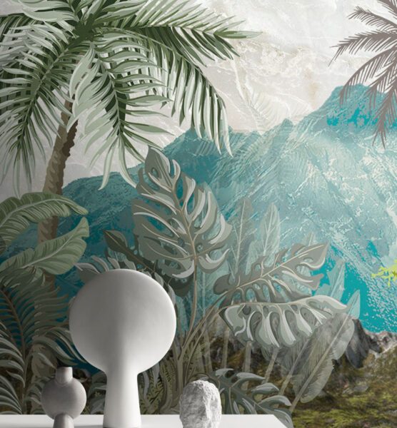 Tropical Forest And Mountains Wall Mural