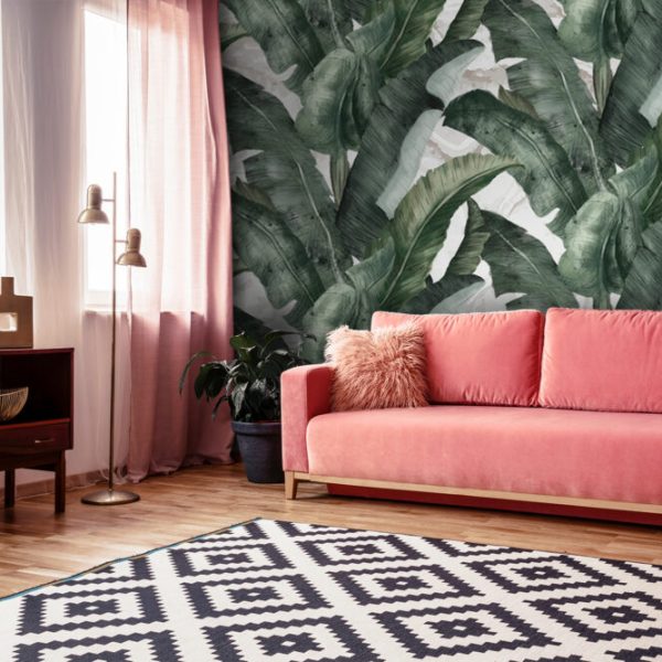 Large Tropical Leaves Pattern Wall Mural