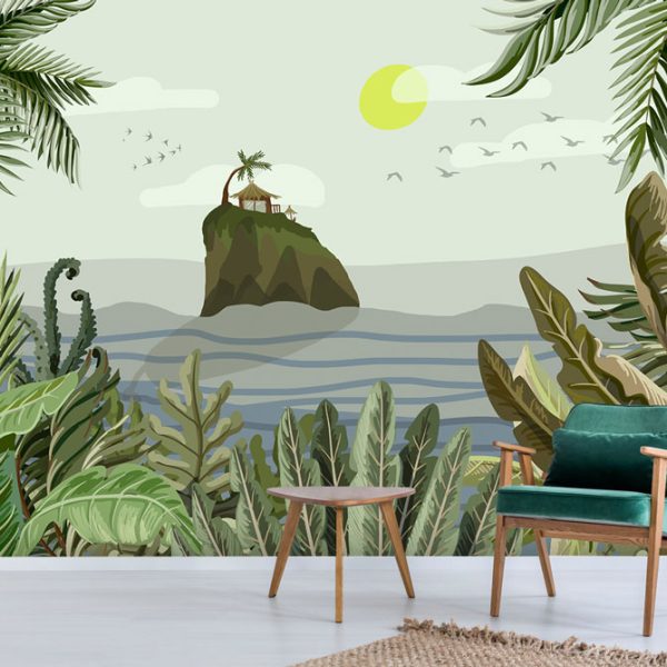 Island In The Tropical Jungle Wall Mural