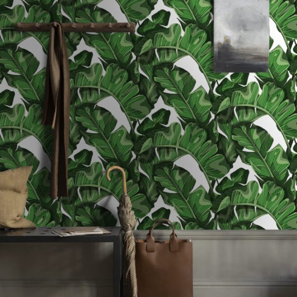 Tropical Leaves Pattern Wall Mural