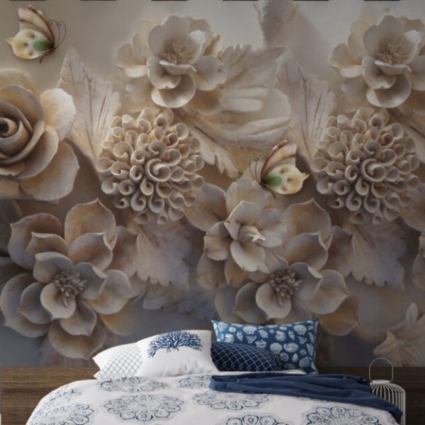 3D Looking Roses And Flowers Wall Mual