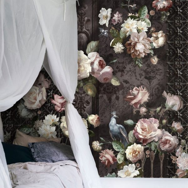 Baroque Patterns And Roses Wall Mural
