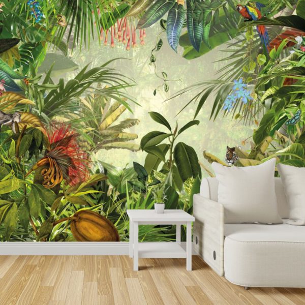 Tropical Garden In Vivid Colors Wall Mural