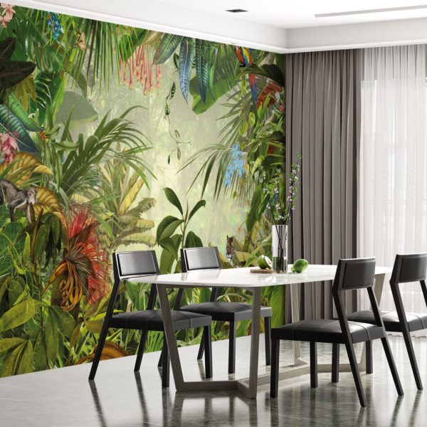 Tropical Garden In Vivid Colors Wall Mural