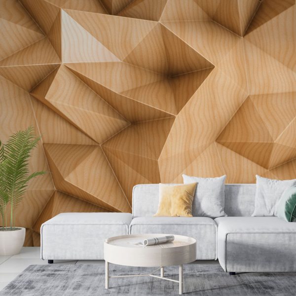 3D Look Wood Pattern Wall Mural