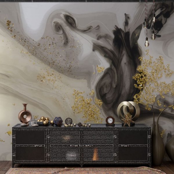 Gold Black Detailed Pattern Wall Mural