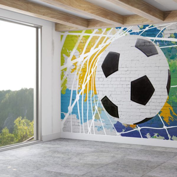 Big Soccer Ball Drawing Look Graffiti Wall