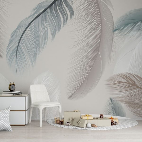 Soft Color Feathers Wall Mural Wallpaper