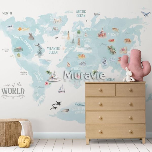 Adventure Kids World Map Wall Mural