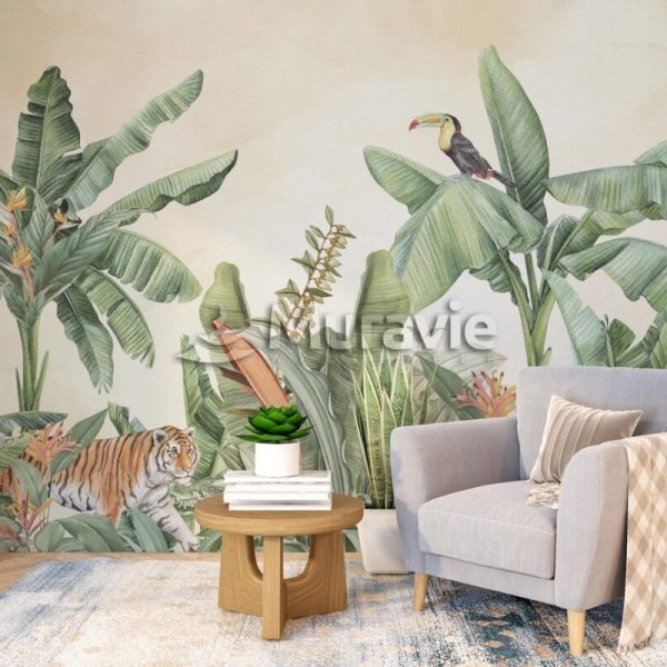 Modern Tropical Bedroom Wall Mural