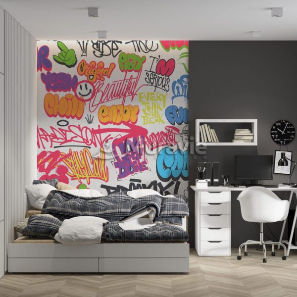 Graffiti Inscribed Wallpaper Stylish Graffiti Wallposter