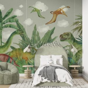 Dinosaurs Boys Wallpaper , Jungle Dino Wallpaper Kids Room