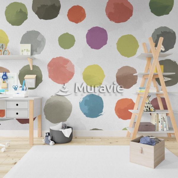 Big Colorful Dots Nursery Wall Mural