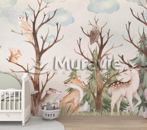 Kids Forest And Animals Wall Mural