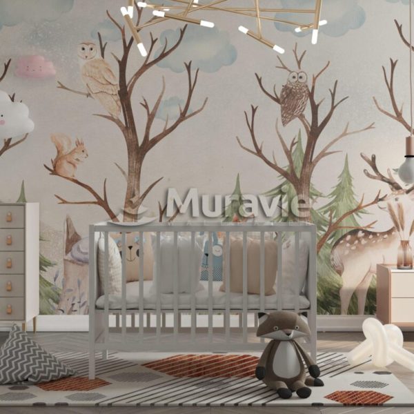 Kids Forest And Animals Wall Mural