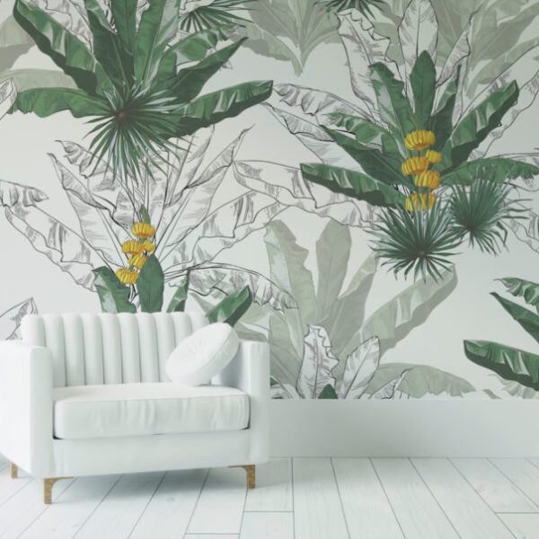 Banana Leaf Tropical Wall Mural Wallpaper