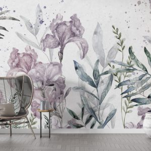 Watercolor Flowers Boho Wallpaper , Removable Light Floral Wallpaper