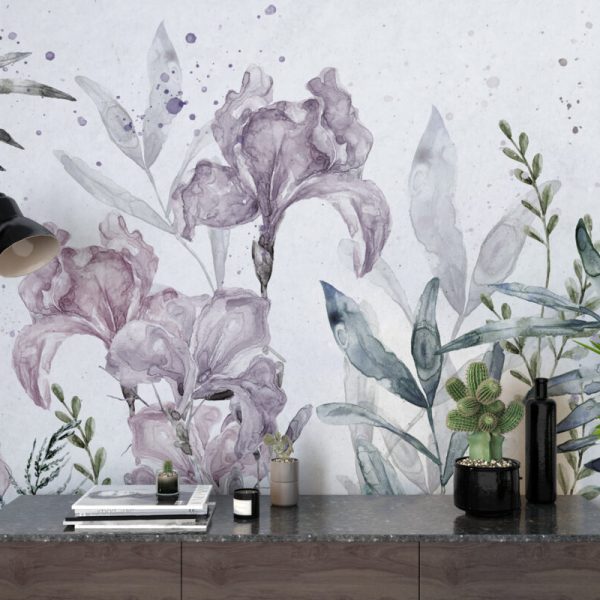Watercolor Flowers Wall Mural Wallpaper