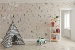 Vintage Tiny Patterns Minimalist Nursery Wallpaper , Simple Wall Mural for Baby Room