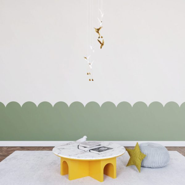 Simple Green Nursery Wall Mural Wallpaper