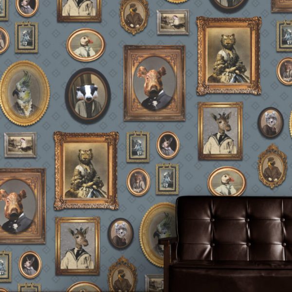 Animals In Frames Art Deco Wall Mural