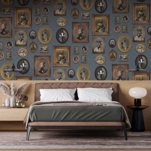 Animals In Frames Art Deco Wall Mural