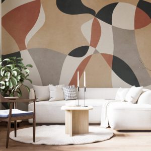 Boho Abstracrt Shapes Wallpaper , Soft Abstract Pastel Wallposter