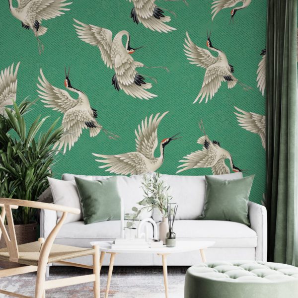 Stork Birds Figured Wall Mural Wallpaper